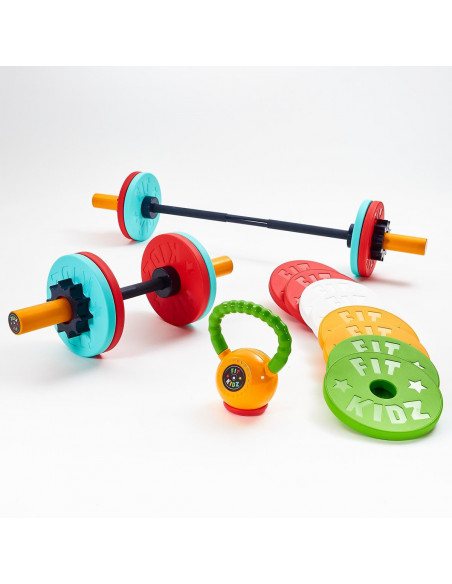 Fit Kidz Barbell & Bumper Plate Set
